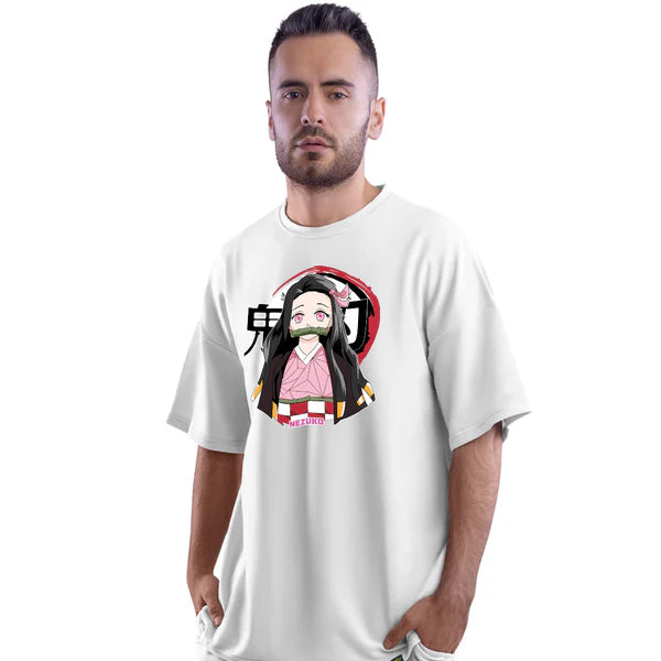Nezuko Chan White Unisex Oversized T-Shirt
