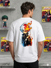 Shoto Todoroki White Unisex Oversized T-Shirt